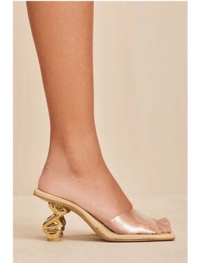 Cult Gaia Scrunch Sandals Clear Strap